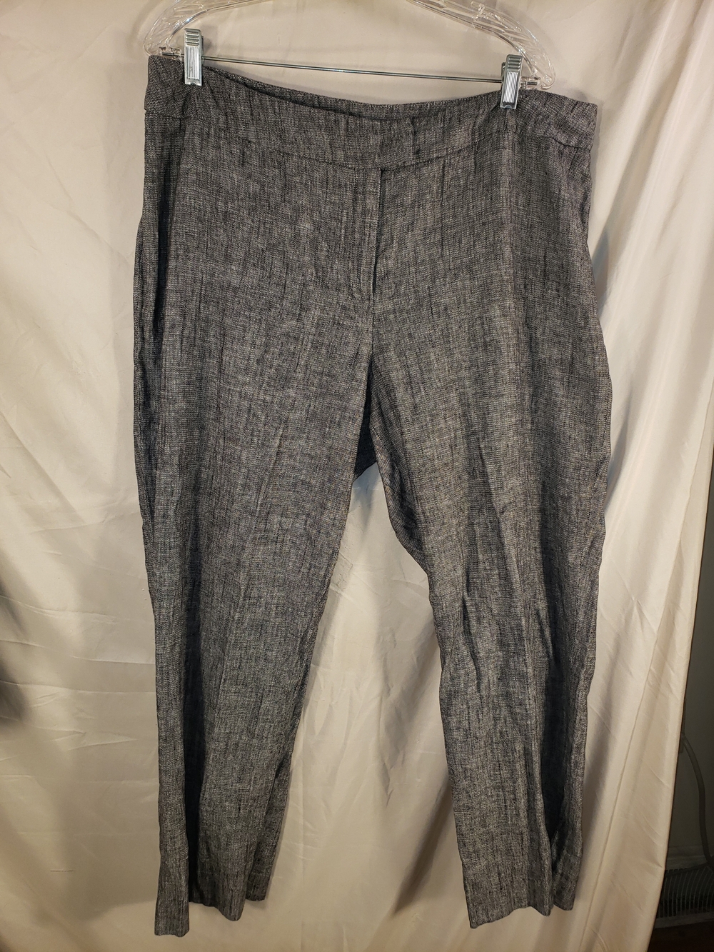 Classic Conrad C Gray Textured Straight-Leg Trousers - 14